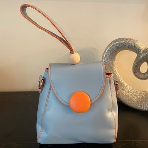 Blue mini bucket bag